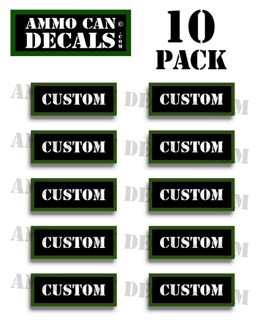 Design Your Own Ammo Can Decals - 10 Pack