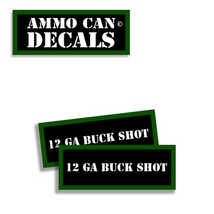 12 GA BUCK SHOT Ammo Can Decals