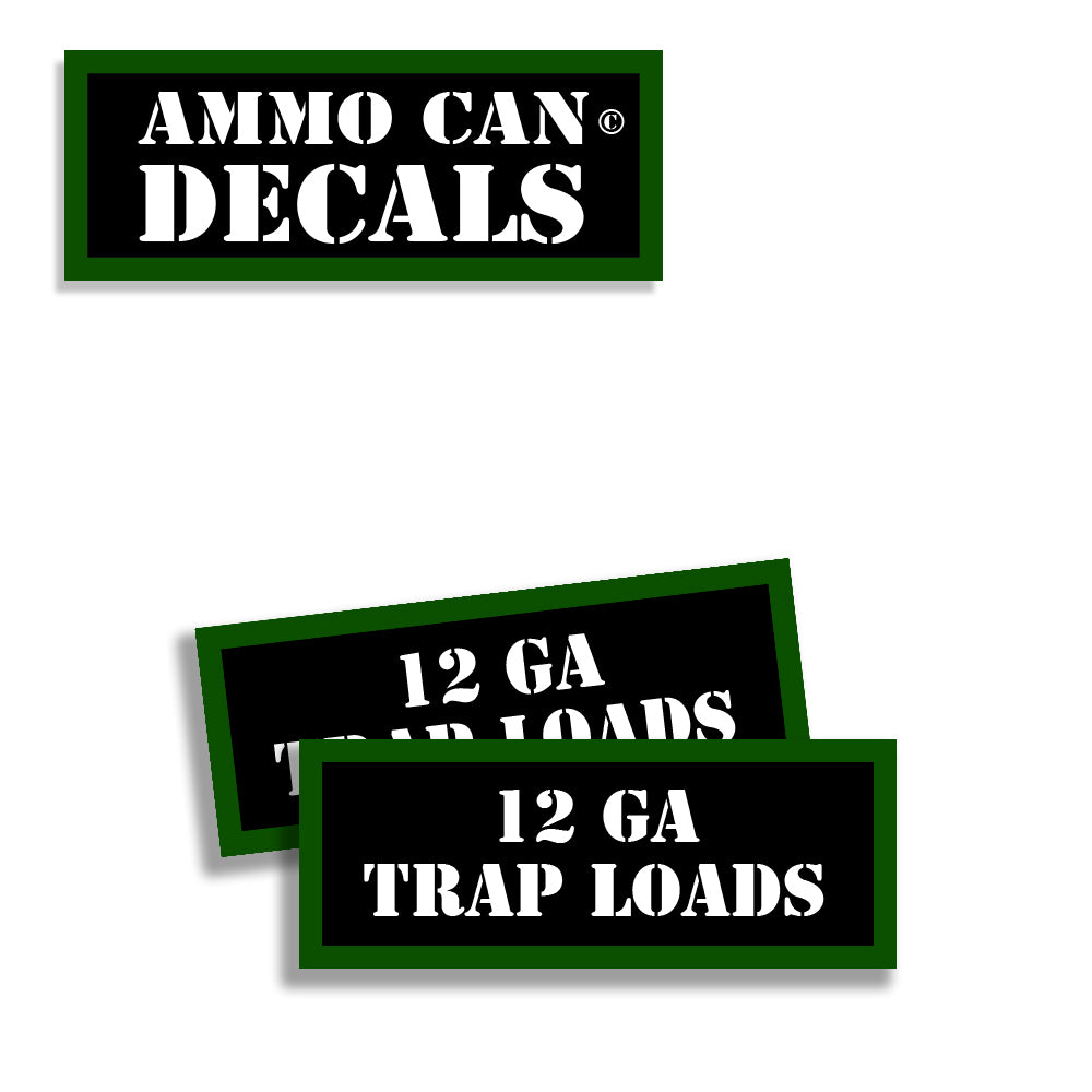 12 GA Trap Loads Ammo Can Decals