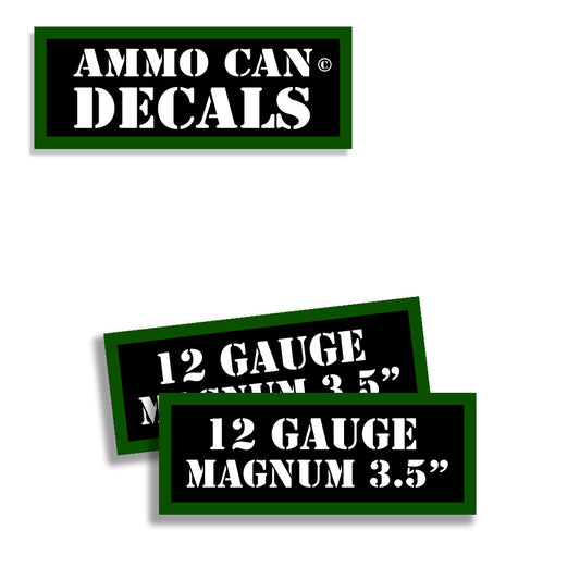 12 Gauge Magnum 3.5 Ammo Can Decals